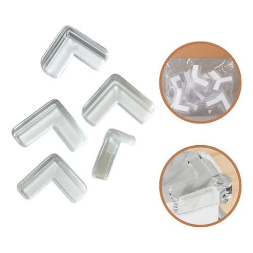 10 Protetores Quina Mesa Silicone Anti-colisão Autocolante Transparente