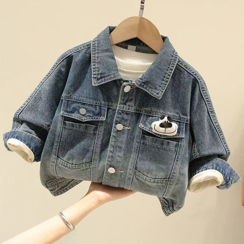 2025 Crianças Jaqueta Jeans Outono Primavera Moda Casaco Meninos Meninas Estilo Coreano Na Casual Ou