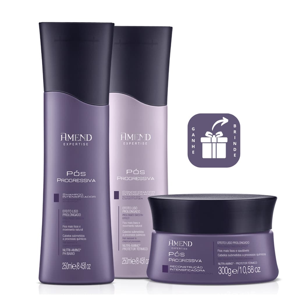 Amend Kit Pós Progressiva Shampoo, Condicionador e Máscara