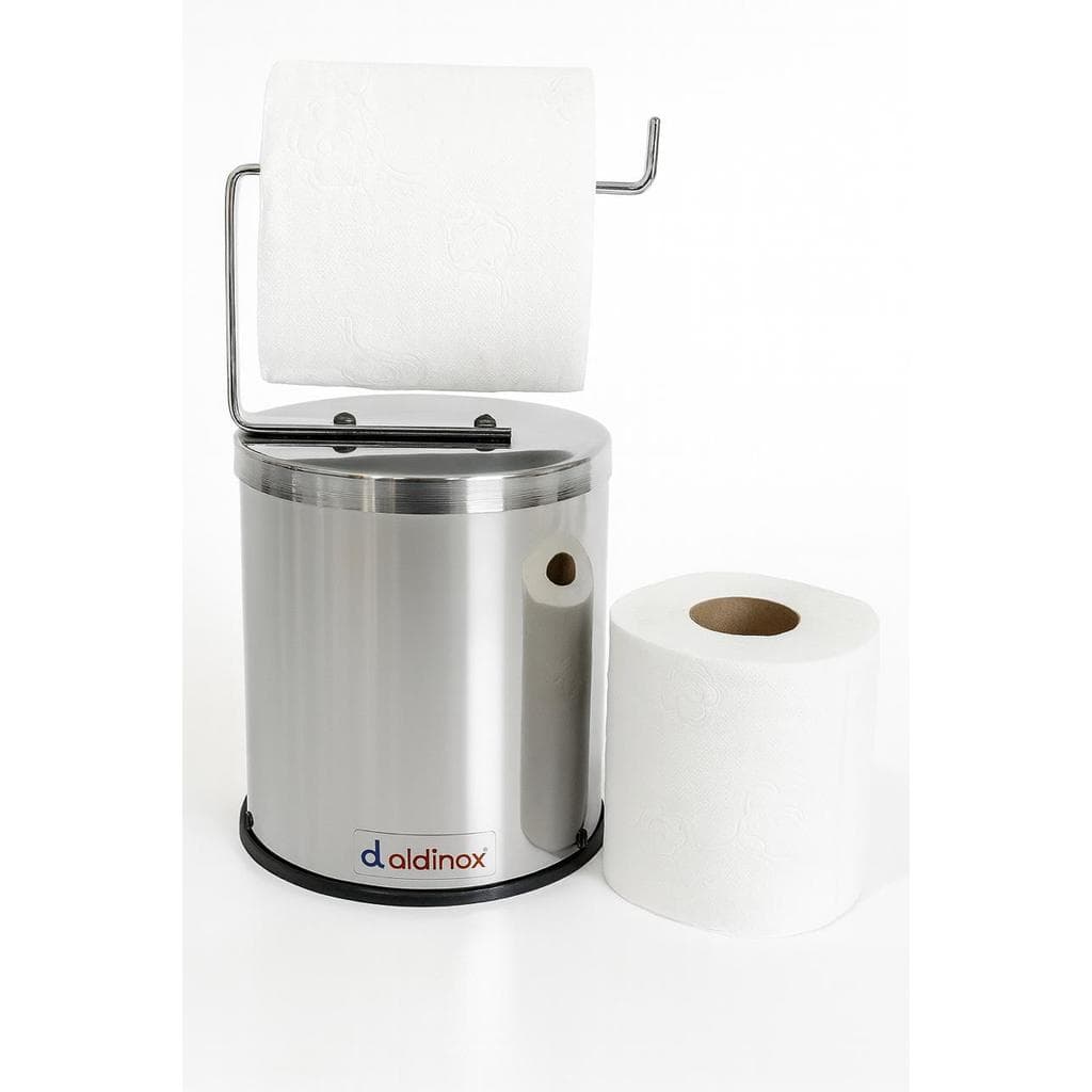 Porta Papel Higiênico Suporte Chão Em Inox Capacidade 2 Rolos Para Banheiros Lavabos