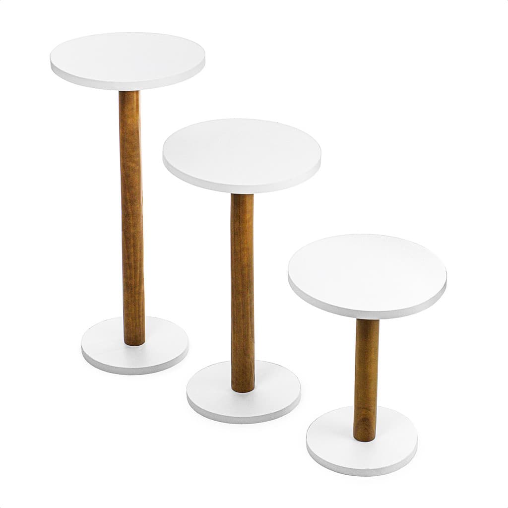 Trio Com Três Mesinhas De Apoio Lateral Resistente Sala De Estar Copa Recepção Decoração