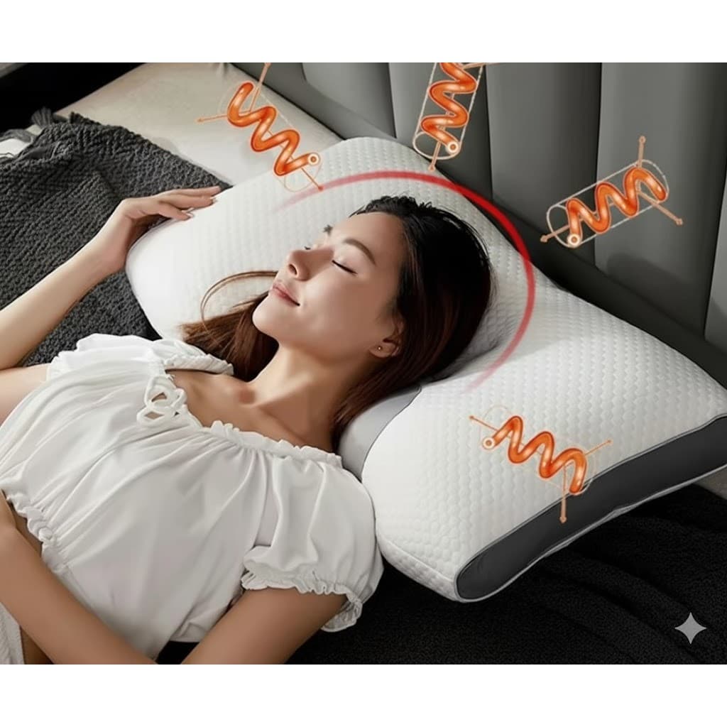Travesseiro Ergonômico Cervical Ortopédica Respirável Apoio para Pescoço 74x48CM Lavável. P.QIU