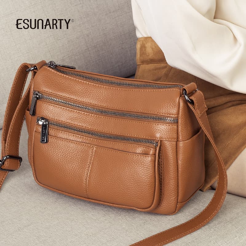 Bolsa feminina 2025 novo estilo na moda High-End sentimento moda couro genuíno mãe saco All-Match couro macio de um ombr