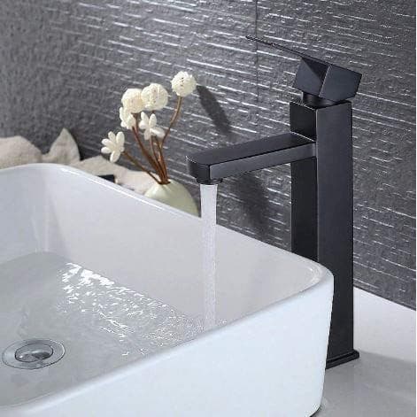 Torneira Preta Banheiro Monocomando Lavabo Bica Alta Preta