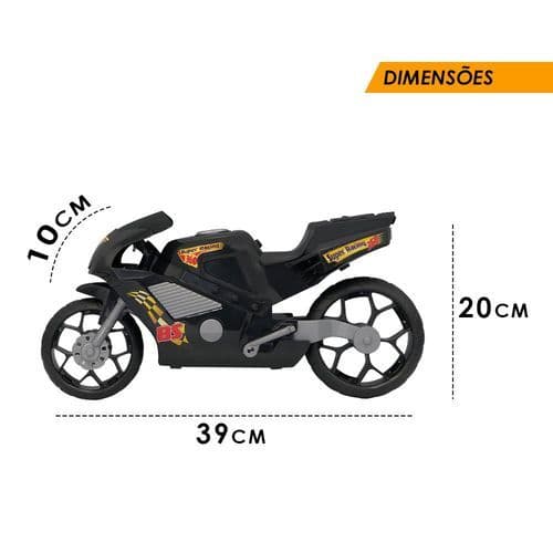 Super Moto Eletrica Esportiva Velocidade Estilo Conforto Preta Infantil