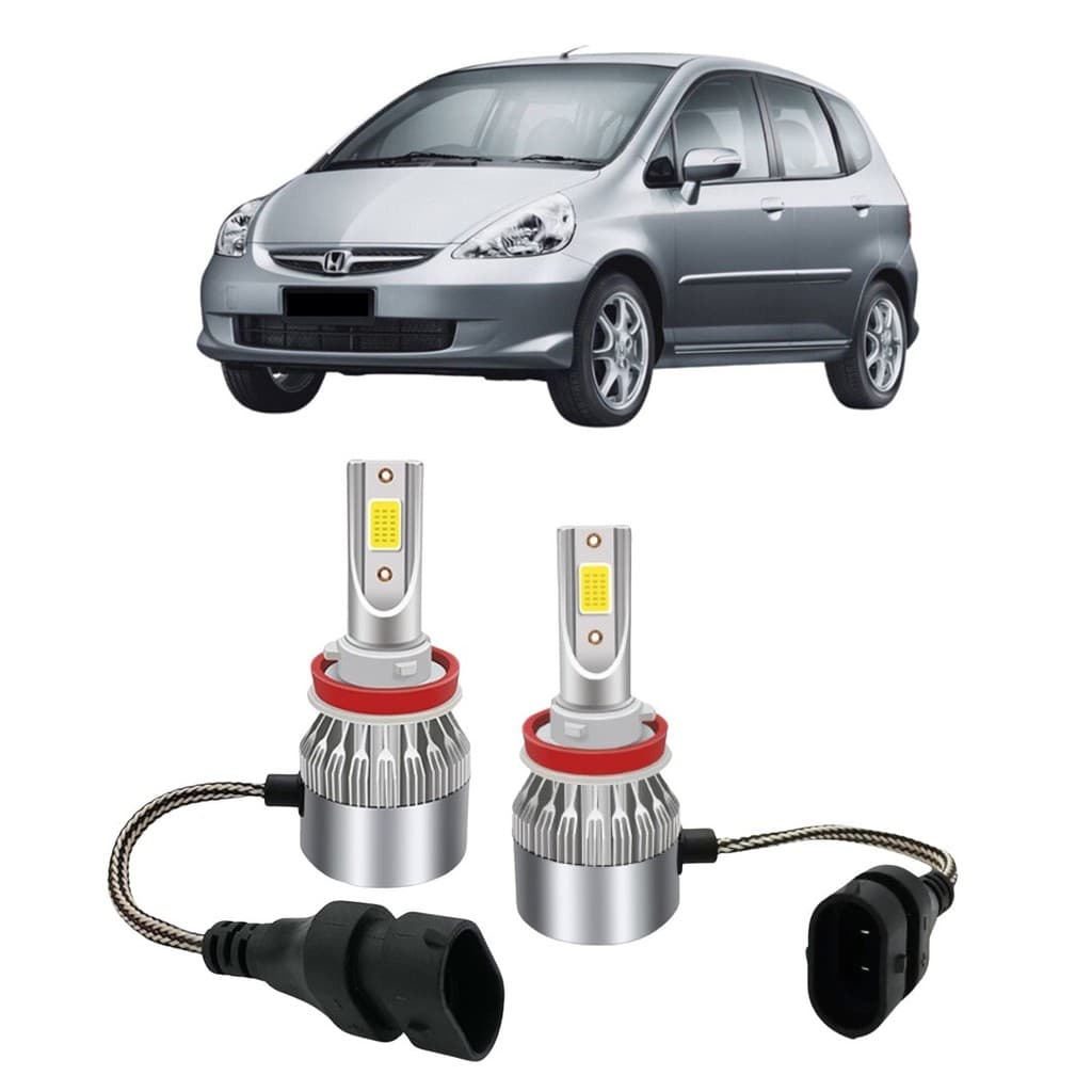 Par Lampada Super LED Farol de Milha Honda Fit 2003 2004 2005 2006 2007 2008 6000k H11
