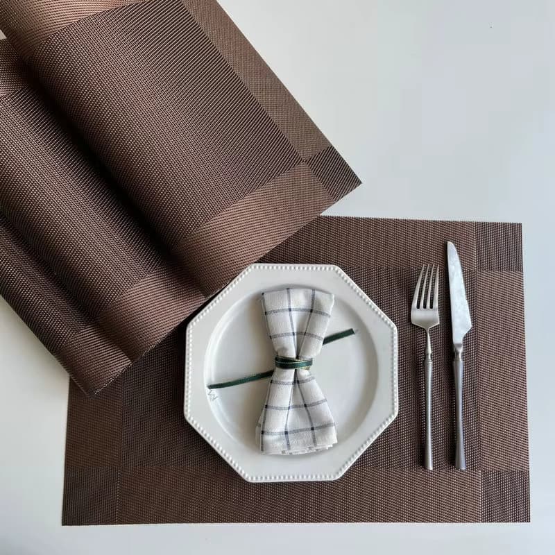 KIT Jogo Americano para Mesa Posta 4 ou 6 lugares em PVC Metalizado