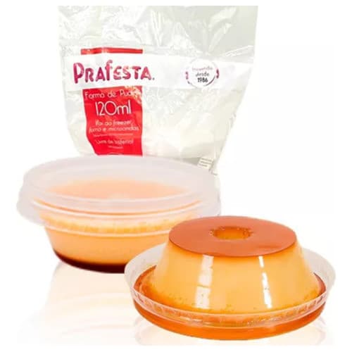 Formas Mini Pudim 120ml Forneável Com Tampa Caixa Com 144 Unidades Prafesta