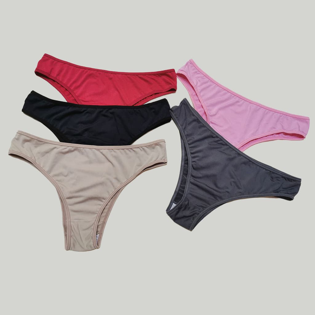 Kit Calcinha Conforto Lateral Tanga Feminina Lisa