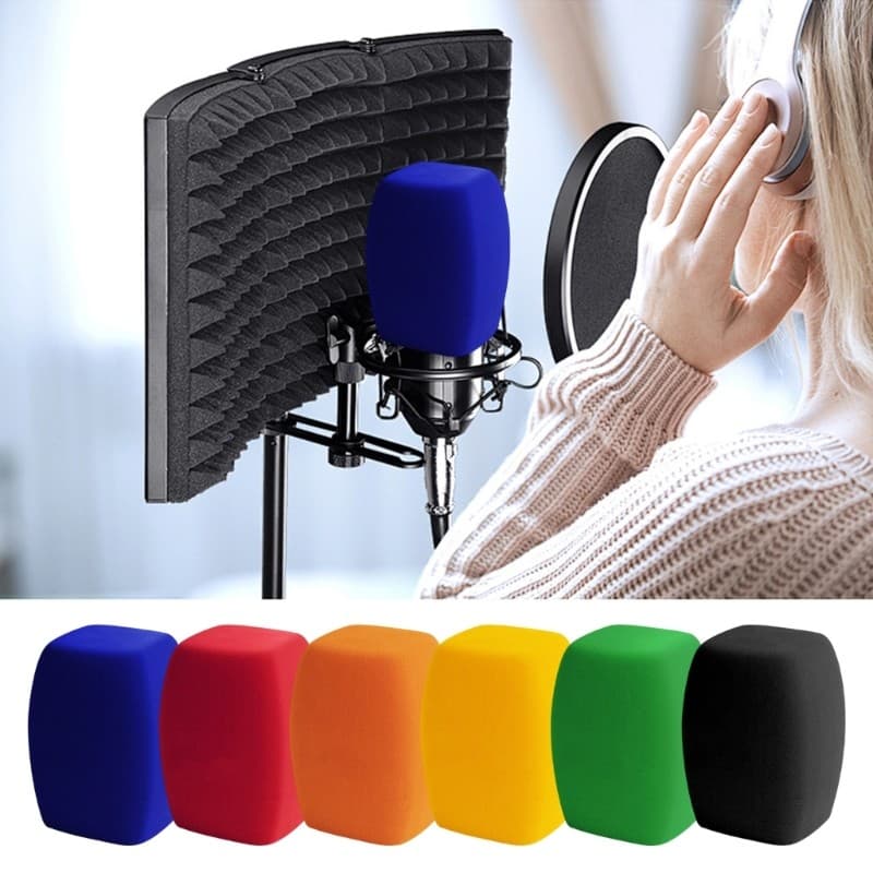 A Capa Espuma Para Microfones Quadriláteros Li * Studio Otimiza Desempenhos Isolamento Acústico