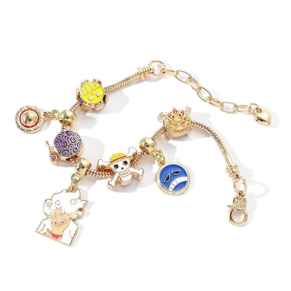Pulseira One Piece Bracelet Luffy Metal Cartoon Acessórios De Jóias De Casal Ajustáveis Presentes De Aniversário Férias