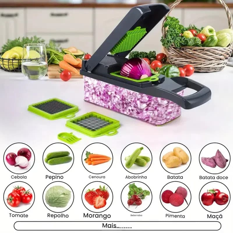 Multiuso Cozinha Slicer Aço Inox 16 em 1 Fatiador Cortador Ralador De Legumes Verduras Frutas