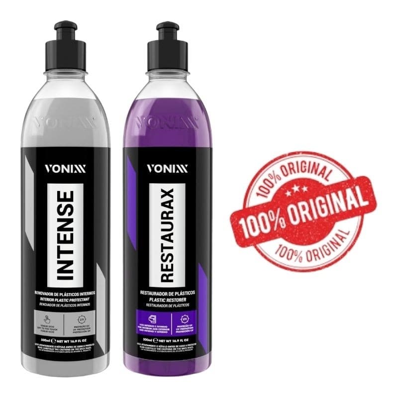 KIT INTENSE + RESTAURAX 500 ml - VONIXX - RESTAURADOR DE PLÁSTICOS INTERNO E EXTERNOS
