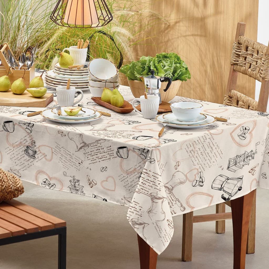 Toalha de Mesa Teka Basic Retangular 6 Lugares 140 x 210 Cm