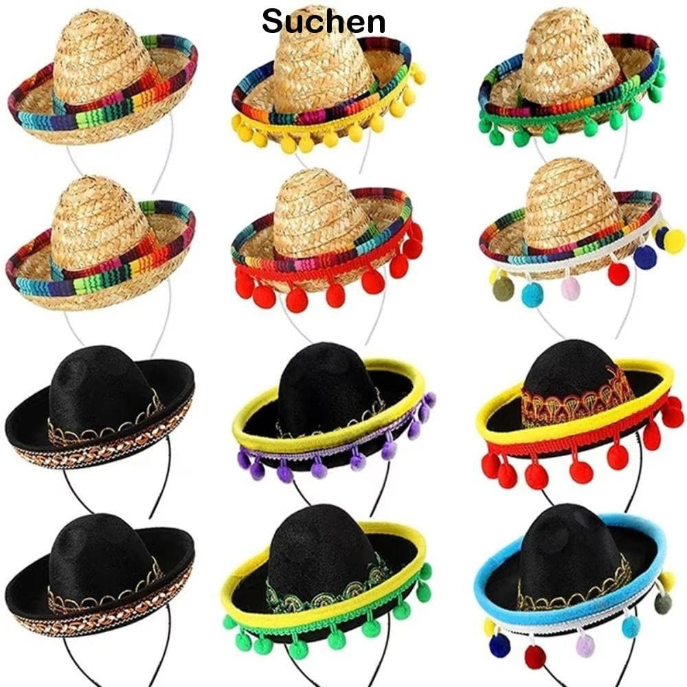 Mini Chapéu Mexicano SUCHENBRI, Chapéus de Palha Engraçados DIY, Com Festival Sombrero De Argola XBAG