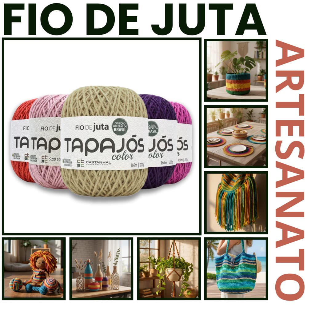 Fio de Juta Dourado 166 Metros Corda Cordão Tag Convite Artesanato Lembrancinha