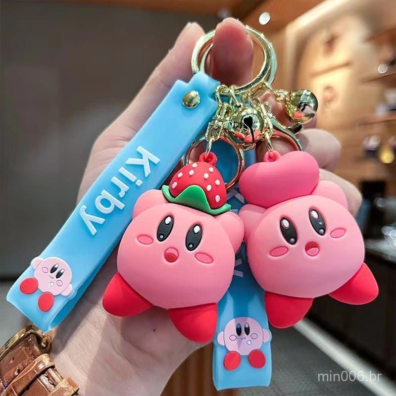 Chaveiro de Carro Estrela Kirby Bolsa Boneca Casal Fofo Pingente de Desenho Animado Presente de Aniversário para Criança