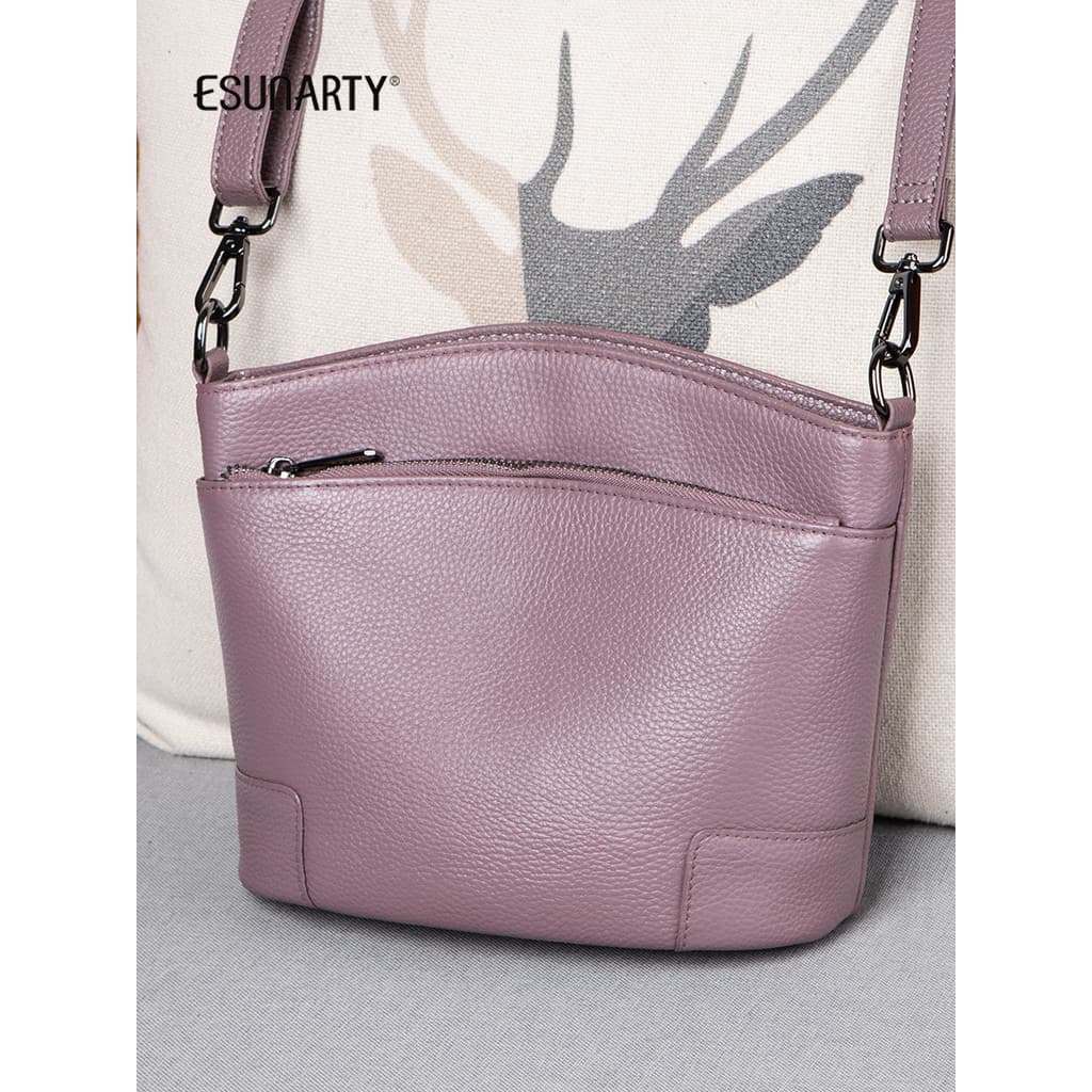 Bolsa de couro macio feminina saco do mensageiro 2026 novo estilo All-Match primeira camada de couro portátil saco de co