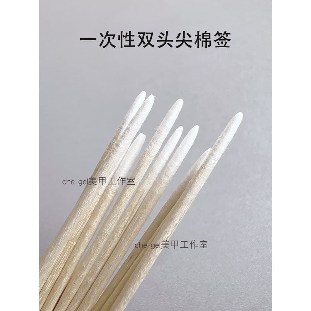 Cotonetes de algodão de ponta dupla descartáveis, cotonetes pontiagudos para remover ranhuras de unhas, cotonetes pontia