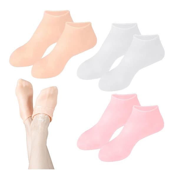 2 Pcs Meias De Silicone Para O Cuidado Dos Pé Gel Hidratante Anti-Rachaduras Removedor De Pele Morta