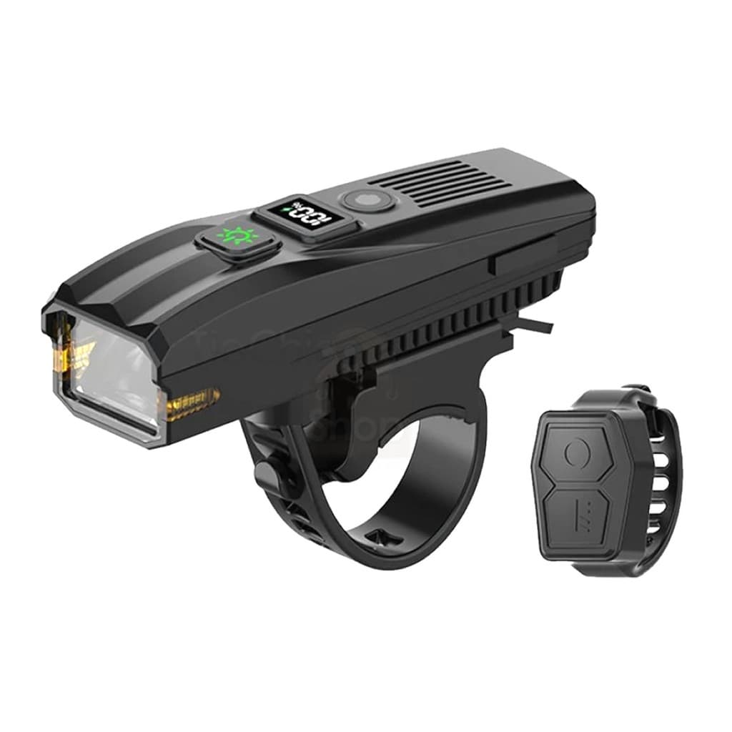 Farol Bike Buzina USB Controle Remoto S/ Fio Medidor Digital