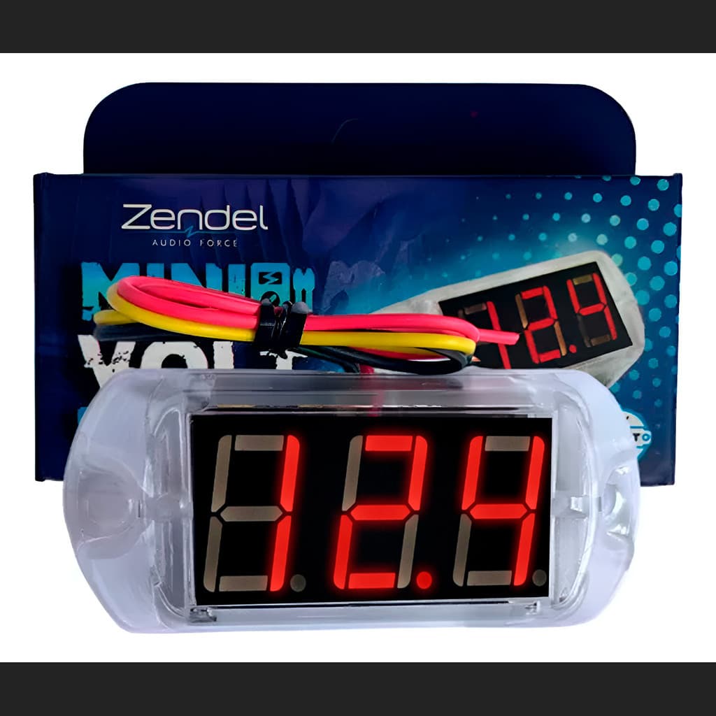 Mini Voltímetro Automotivo 12v 24v Medidor Bateria Zendel ZD-MVT