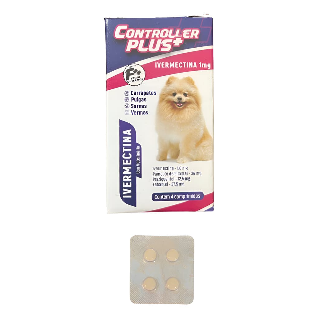 Remédio Plus Anti Pulgas, Carrapatos, Vermes E Sarnas 4 Comp 5kg