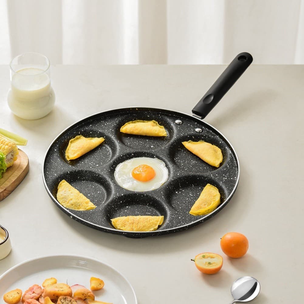 Frigideira antiaderente multifuncional, 4 furos ou 7 furos - Omelete, rolo de omelete, hambúrguer