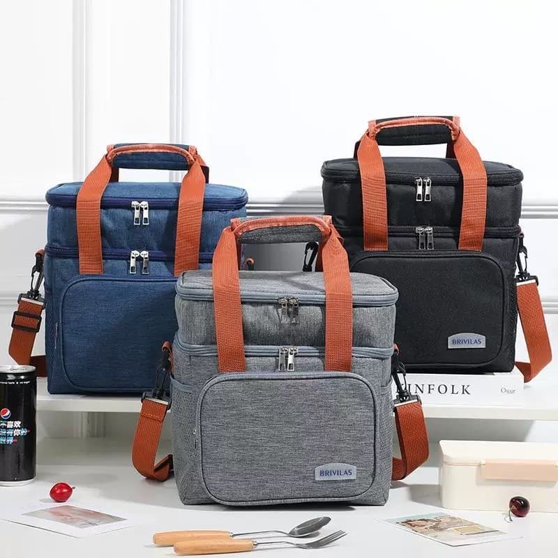 Bolsa Térmica De Duas Camadas De Grande Capacidade, Para Piquenique e viagem Alça e Correa Ajustável