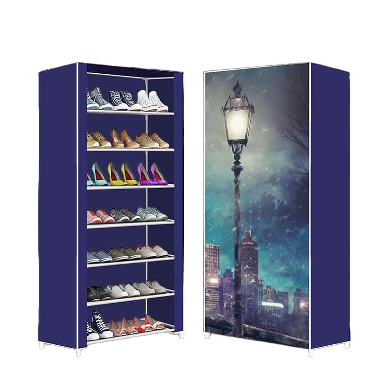 Sapateira Vertical com Capa Anti Poeira, 7 Níveis Organizador de Sapatos para Quarto e Entrada