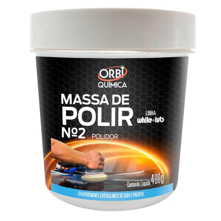 Massa Polir Branca Carro Alta Performance N:2 de 400g Orbi Química
