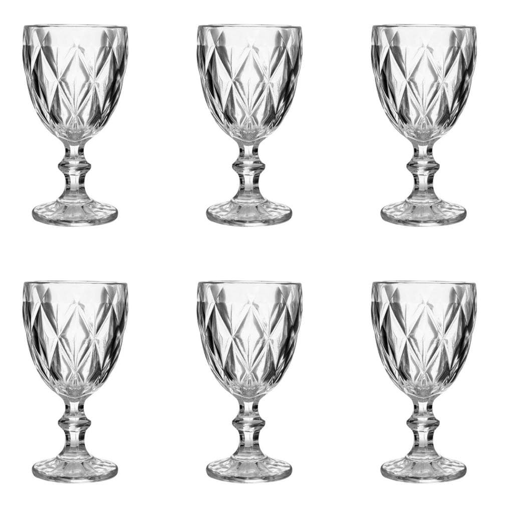 Jogo De Taça Diamond Vidro 260 ml 6 Peças
