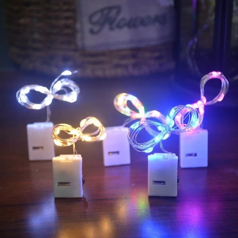 8 pcs Fio Luzes De Fada Led 2 Metros Para Festa Em Casa De Casamento Decoração De Natal