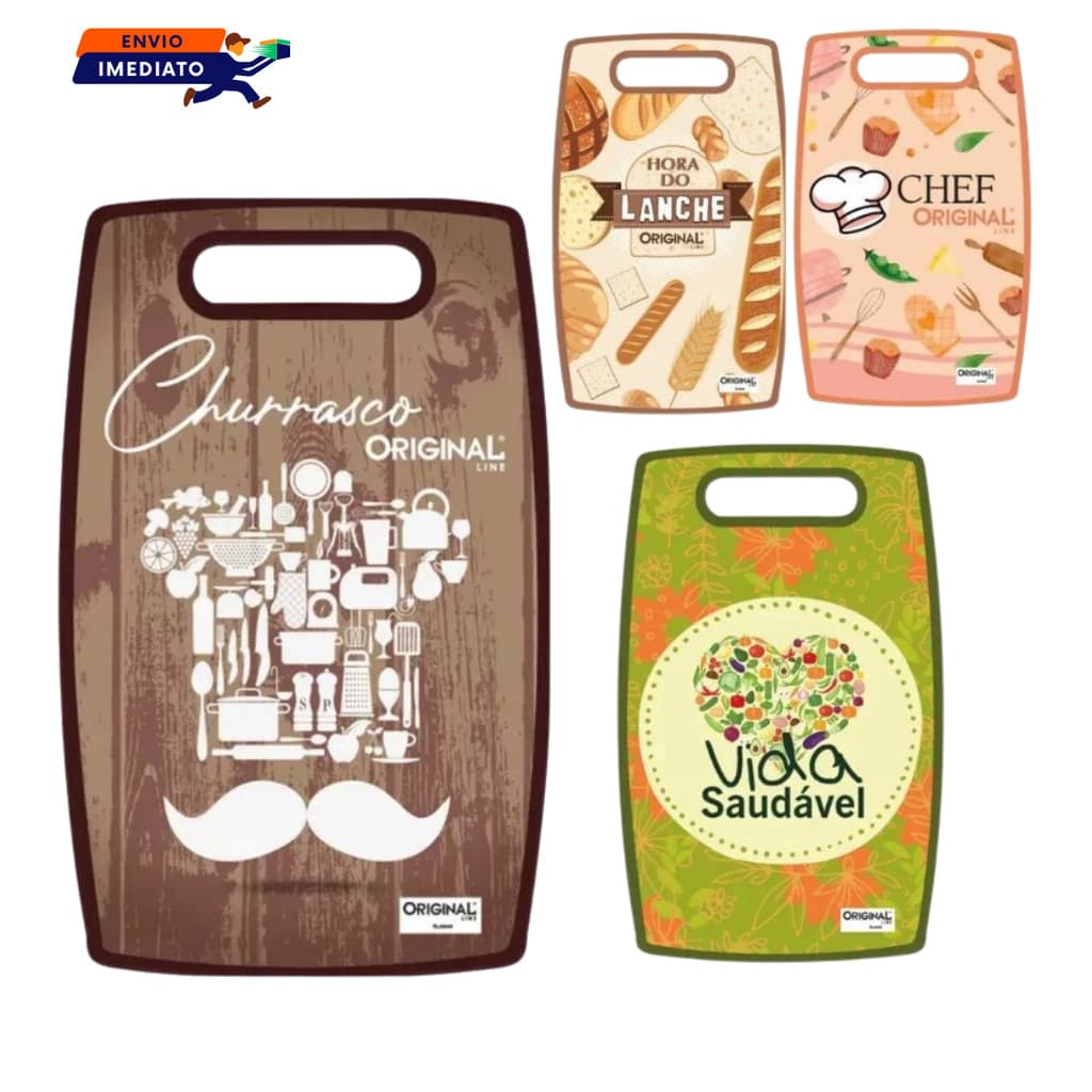 Tábua Para Corte Para Legumes Carnes Vegetais Original Line Feita de PVC Resistente Tábua Churrasco Tábua Vegetais