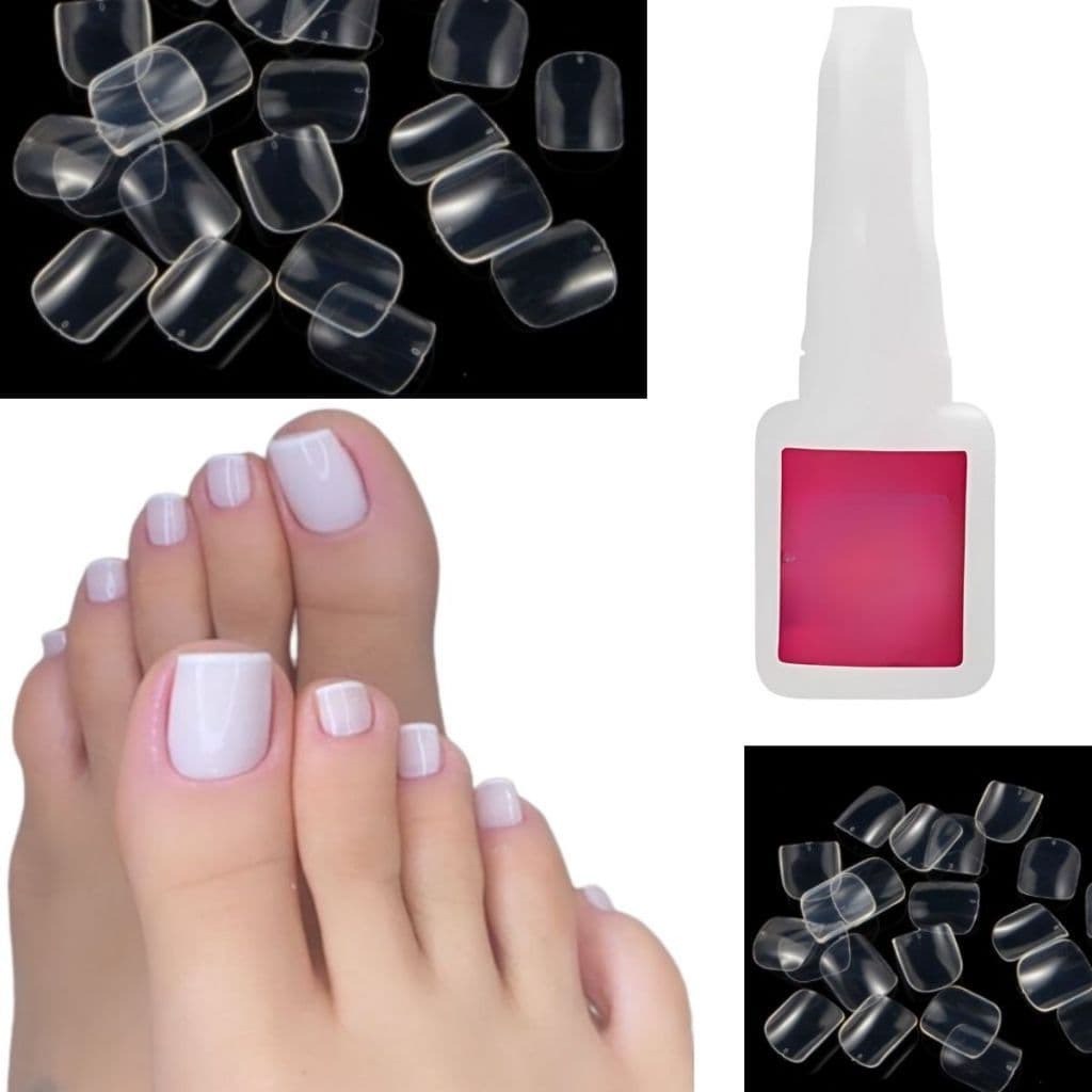 TIPS DE PÉ TRASPARENTE + COLA - ALONGAMENTO PRÁTICO E NATURAL