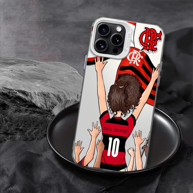 Capinha de personalizado Futebol Vermelho para iPhone 11 13 xr xs max 12 14 16 pro max 15 Plus 12 pro capa anti impacto