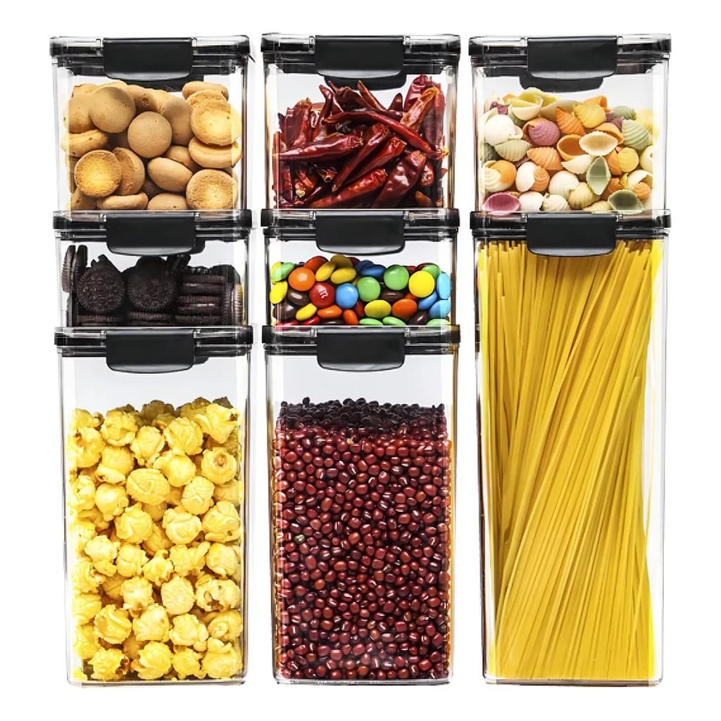 Potes Herméticos Porta Mantimentos Organizadores Cozinha 8 unidades