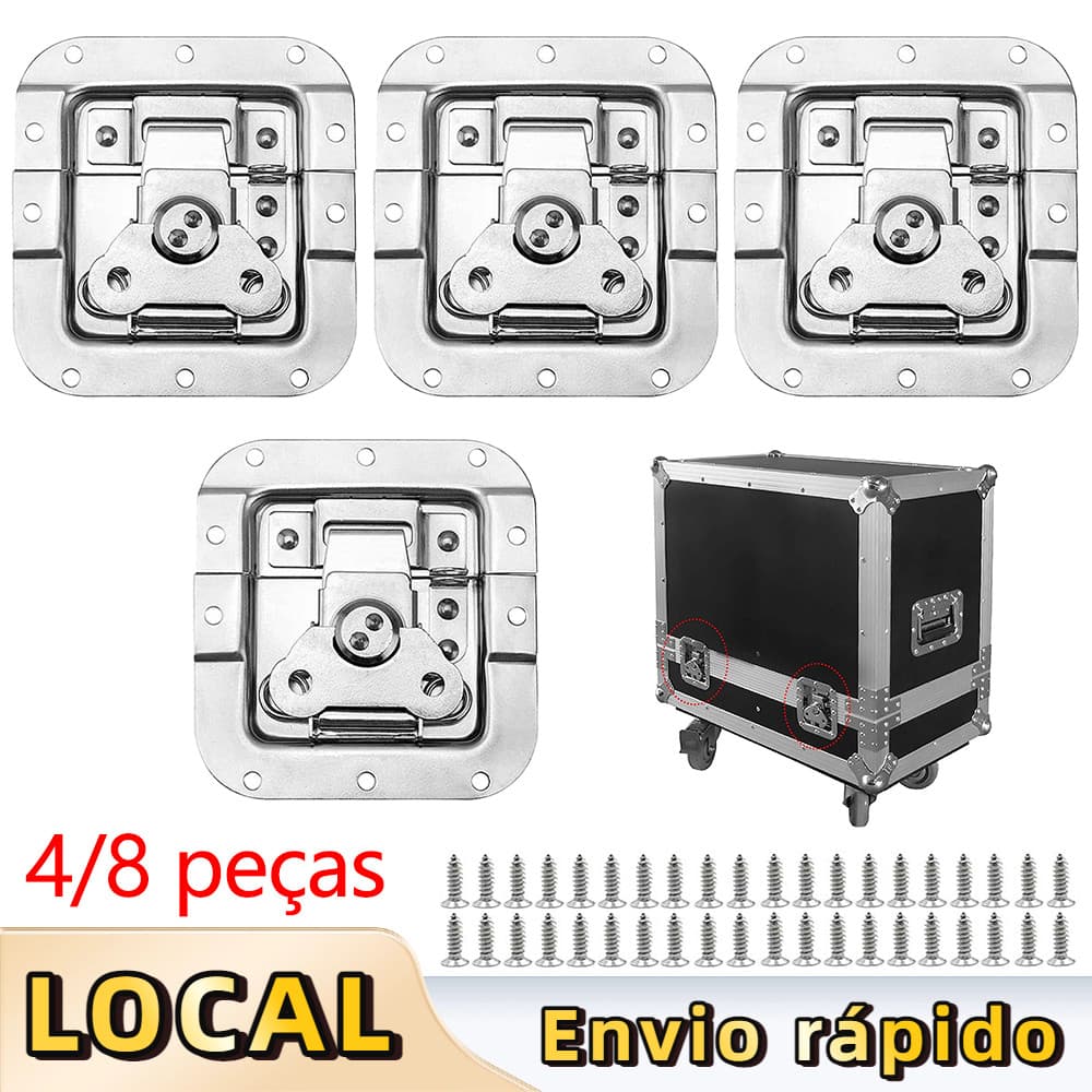 4/8 cadeados de mola embutidos com parafusos 40/80 adequados para caixa de voo, caixa de estrada, caixa de microfone