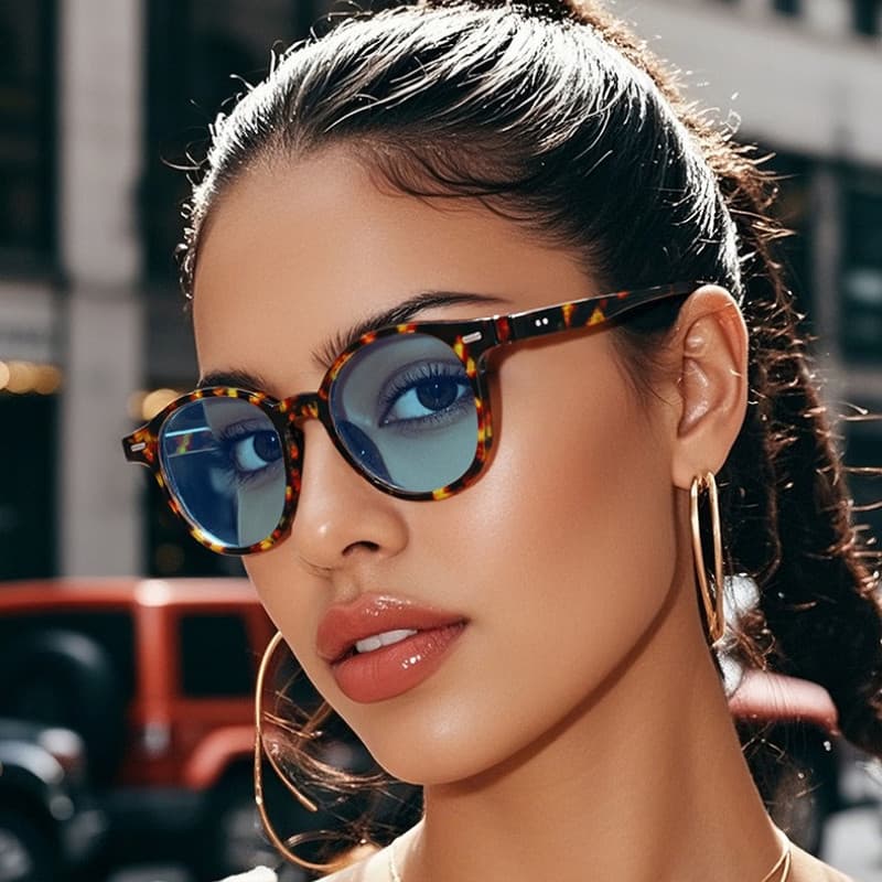 Moda Vintage Redondo Óculos De Sol Homem Mulher Pesca Condução Luxo Anti-Reflexo Retro Praia Tons UV400