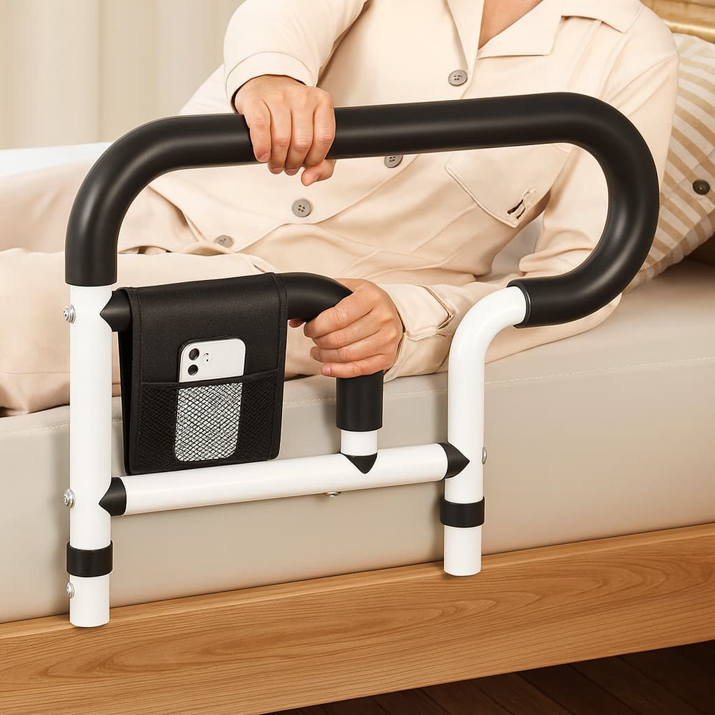 Grade De Cama Portátil Com Bolsa Porta Remédio Para Idosos