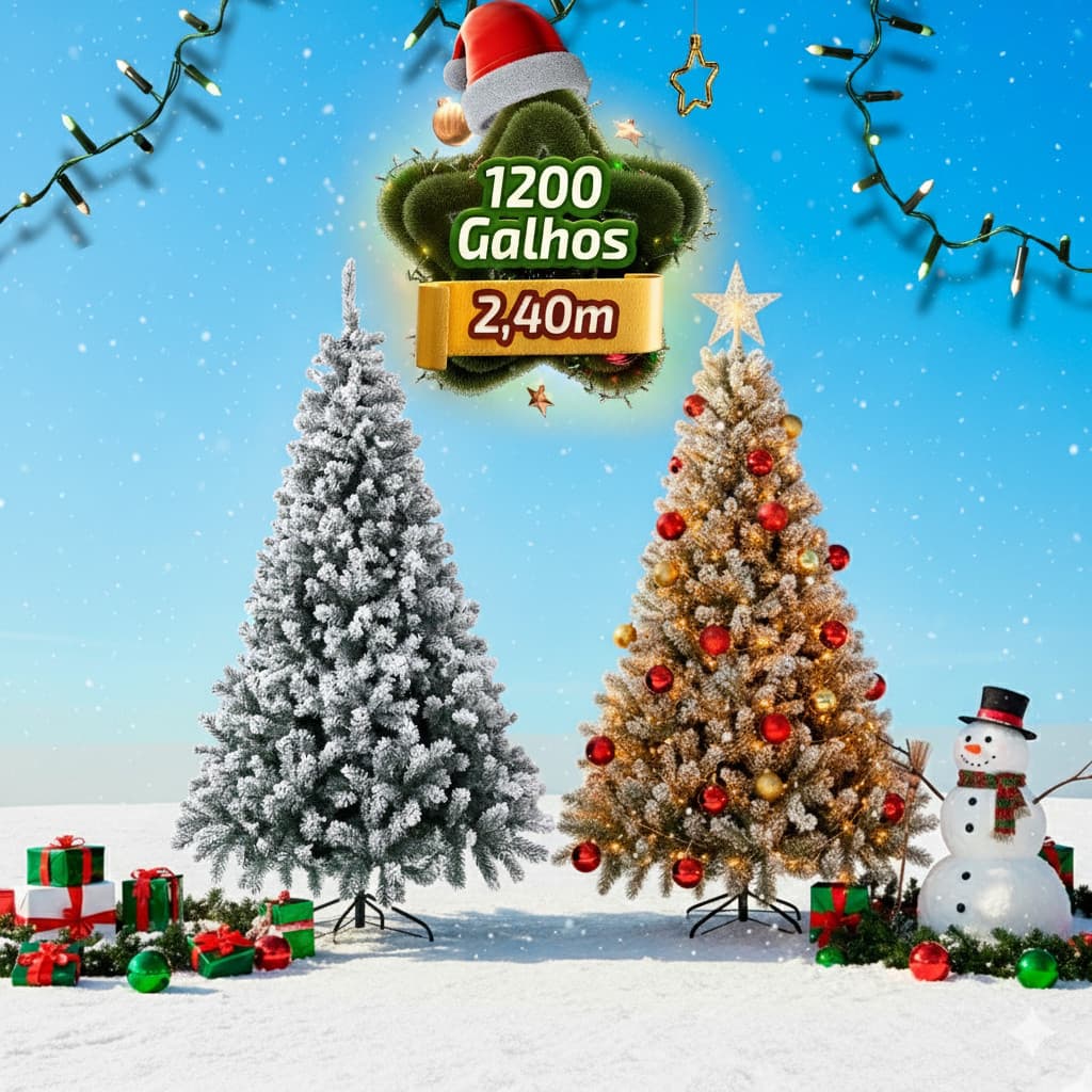 Árvore Natal 180cm 210cm 240cm 650 950 e 1200 Galhos Pinheiro Decoração Natalina
