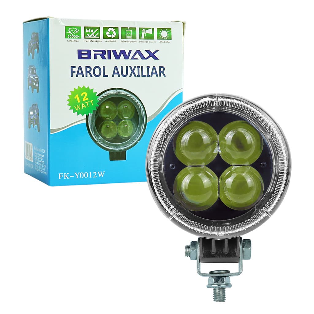 arol Milha Auxiliar Redondo 12W 4 Leds Com Lupa 6500K Bivolt Universal