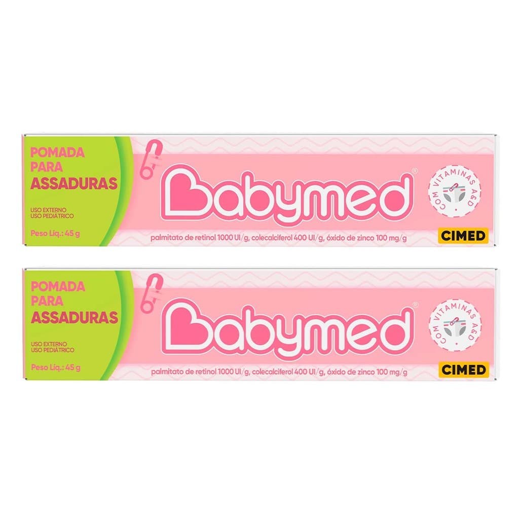 Kit 2 Pomadas Babymed Rosa 45g Cimed – Prevenção de Assaduras e Hidratação para o Bebê