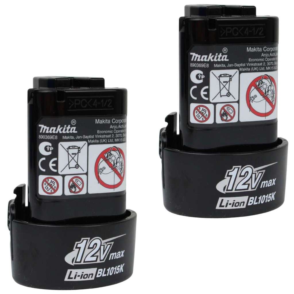 Kit 2 Baterias Makita Lítio 12v 1.5ah Bl1015k Recarregável