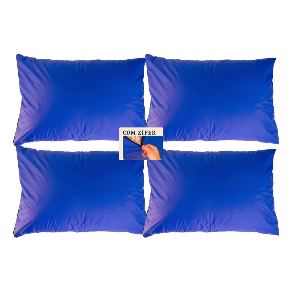 Kit 4 Capas Travesseiro Protetor Impermeável Hospitalar Com Zíper 50x70 Prova D'água Uso Externo