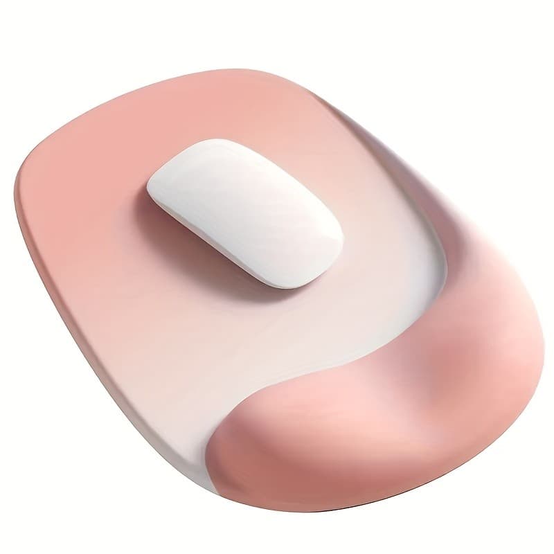 Mouse Pad Ergonômico Com Suporte De Pulso Em Gel-Tecido De Lycra Premium , Antiderrapante , Perfeito Para Laptops E Desk