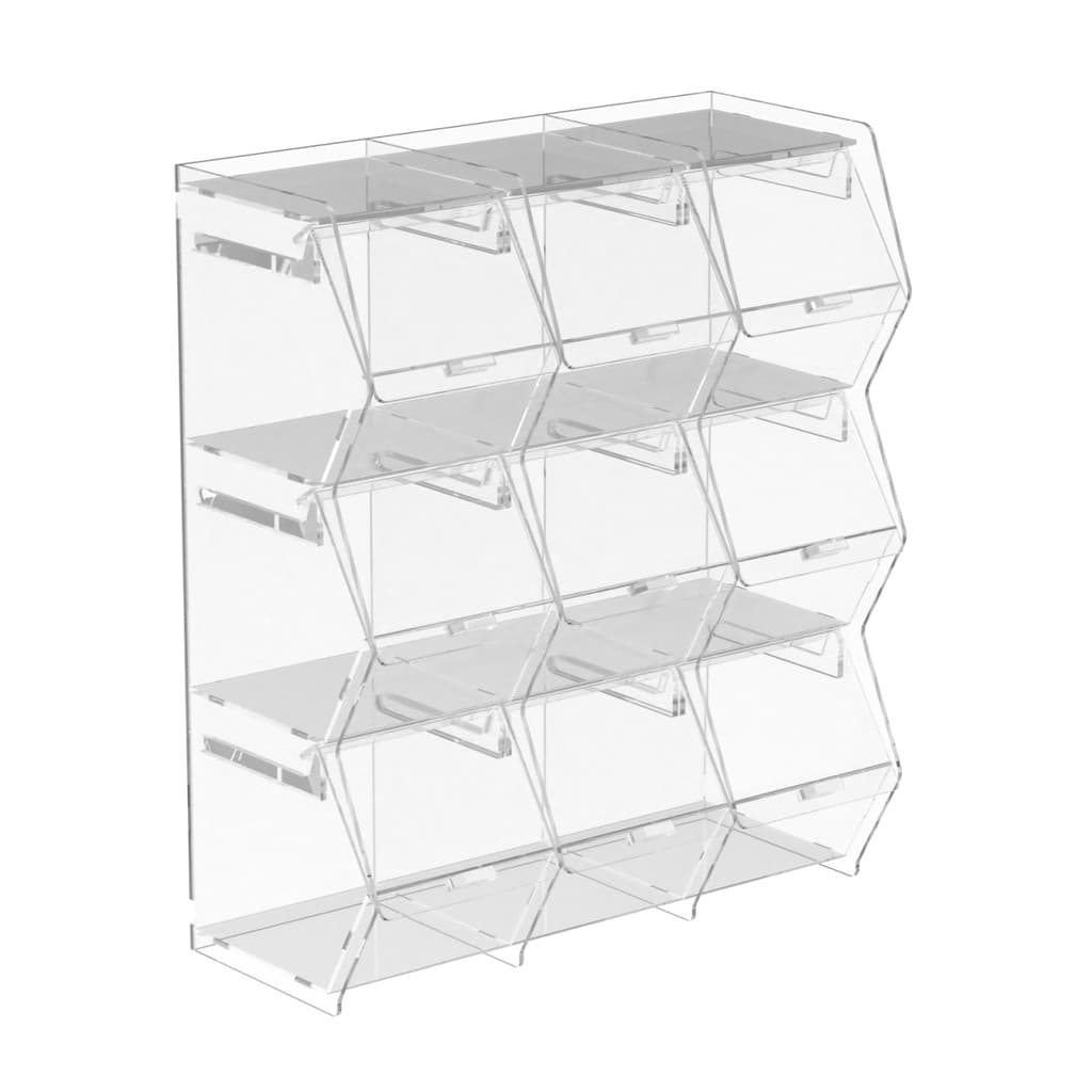 Baleiro Idealle Em Acrilico Cristal 9 Nichos 3 Andares 3x3