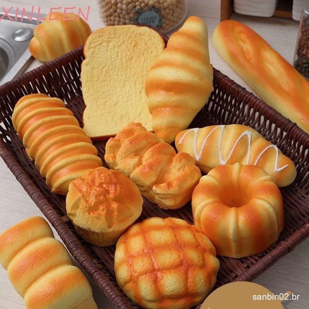 XINLEEN Simulação Pão Squeeze Brinquedo , Modelo De Comida Falsa Simulado Café Da Manhã Espremer Brinquedos Sensoriais ,