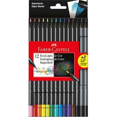 Lapis de cor super soft 12 cores faber castell Cores Básicas - Unidade