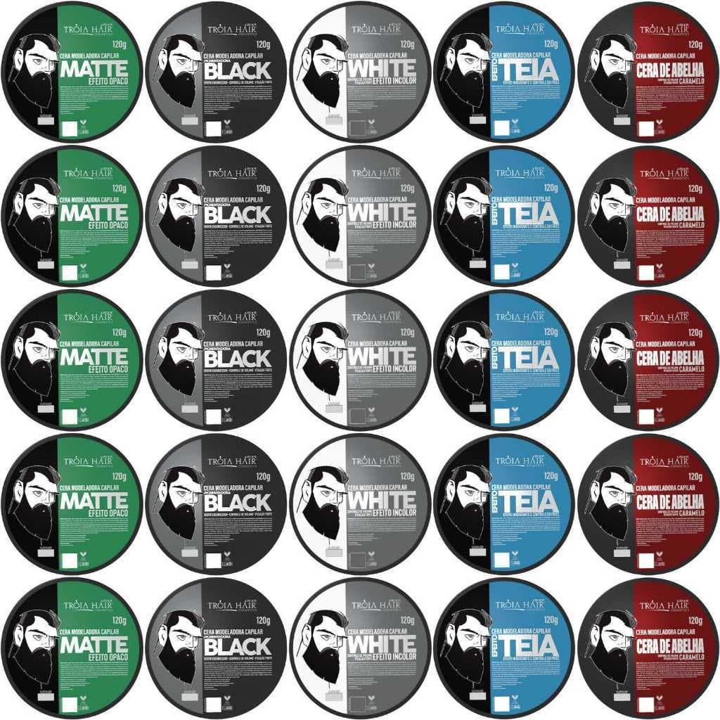 25 Pomadas Modeladoras Ultra Fixação 120g Atacado - Tróia Hair